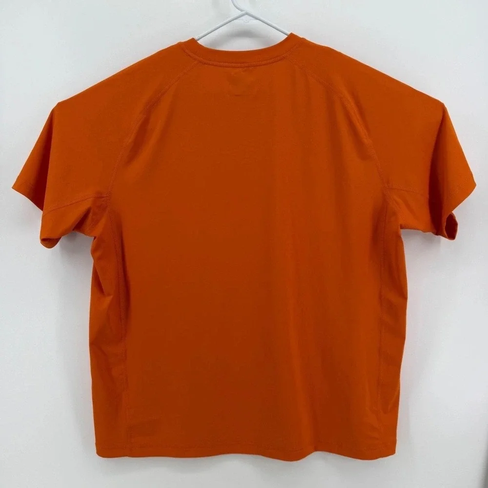 The North Face Athletic Shirt Mens XXL Raglan Stretch Polyester Orange Solid